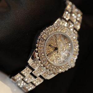 Bling Bling Handmade Silver Diamond-studded Watch