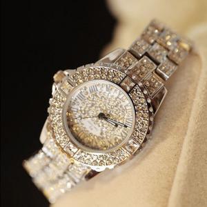 Bling Bling Handmade Silver Diamond-studded Watch