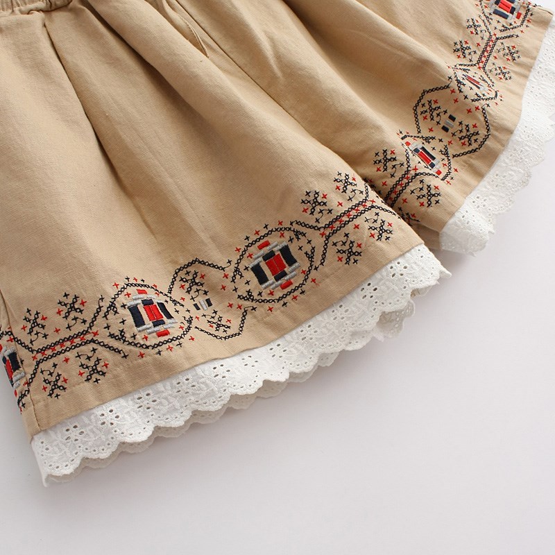 Bohemian Embroidery Lace Bottom Loose Shorts on Luulla